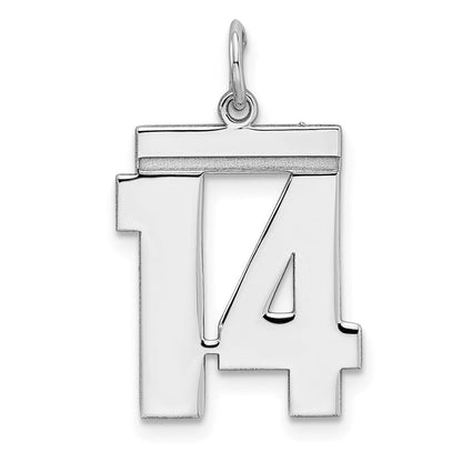 Sterlingsilber Sterlingsilber/silver Rhodiniert Poliert Zahl 14 Charm