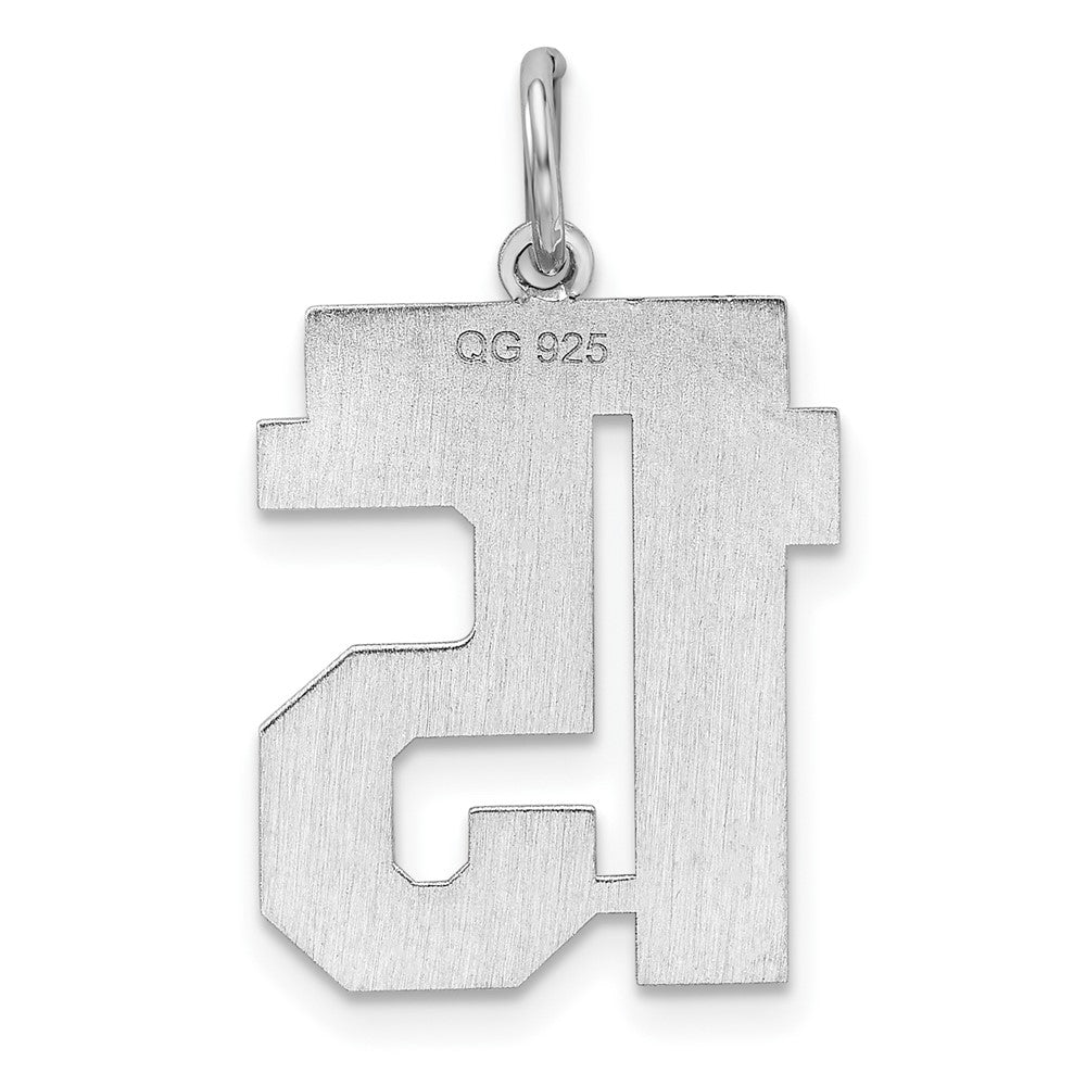 Sterlingsilber Sterlingsilber/silver Rhodiniert Poliert Zahl 15 Charm