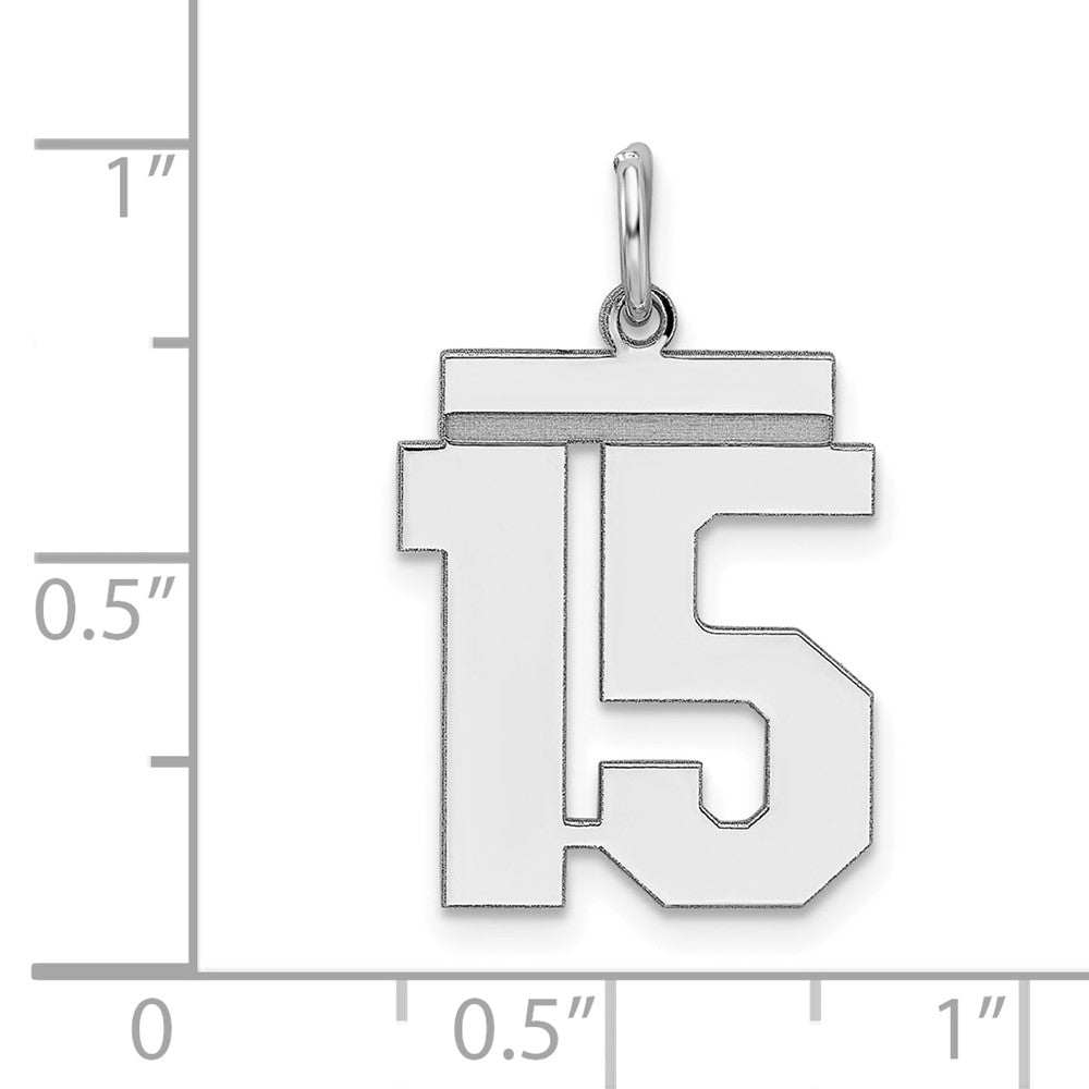 Sterlingsilber Sterlingsilber/silver Rhodiniert Poliert Zahl 15 Charm