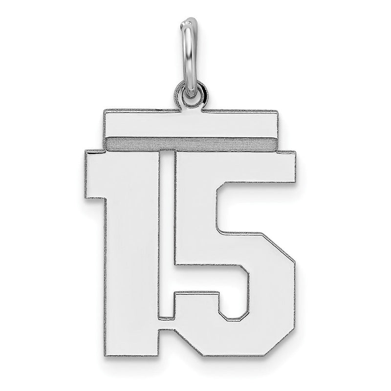 Sterlingsilber Sterlingsilber/silver Rhodiniert Poliert Zahl 15 Charm