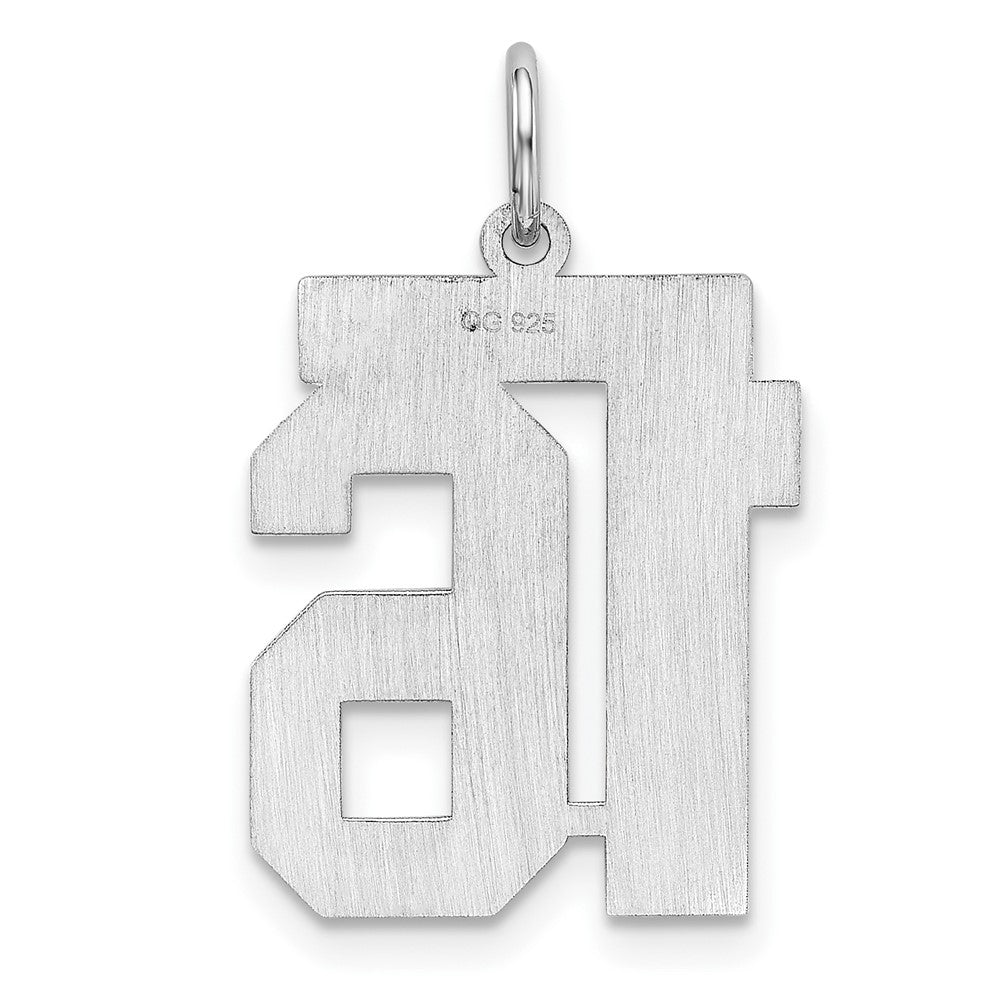 Sterlingsilber Sterlingsilber/silver Rhodiniert Poliert Zahl 16 Charm