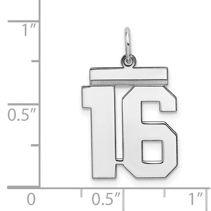 Sterlingsilber Sterlingsilber/silver Rhodiniert Poliert Zahl 16 Charm