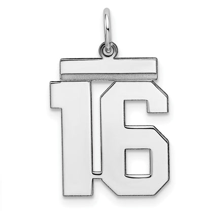 Sterlingsilber Sterlingsilber/silver Rhodiniert Poliert Zahl 16 Charm