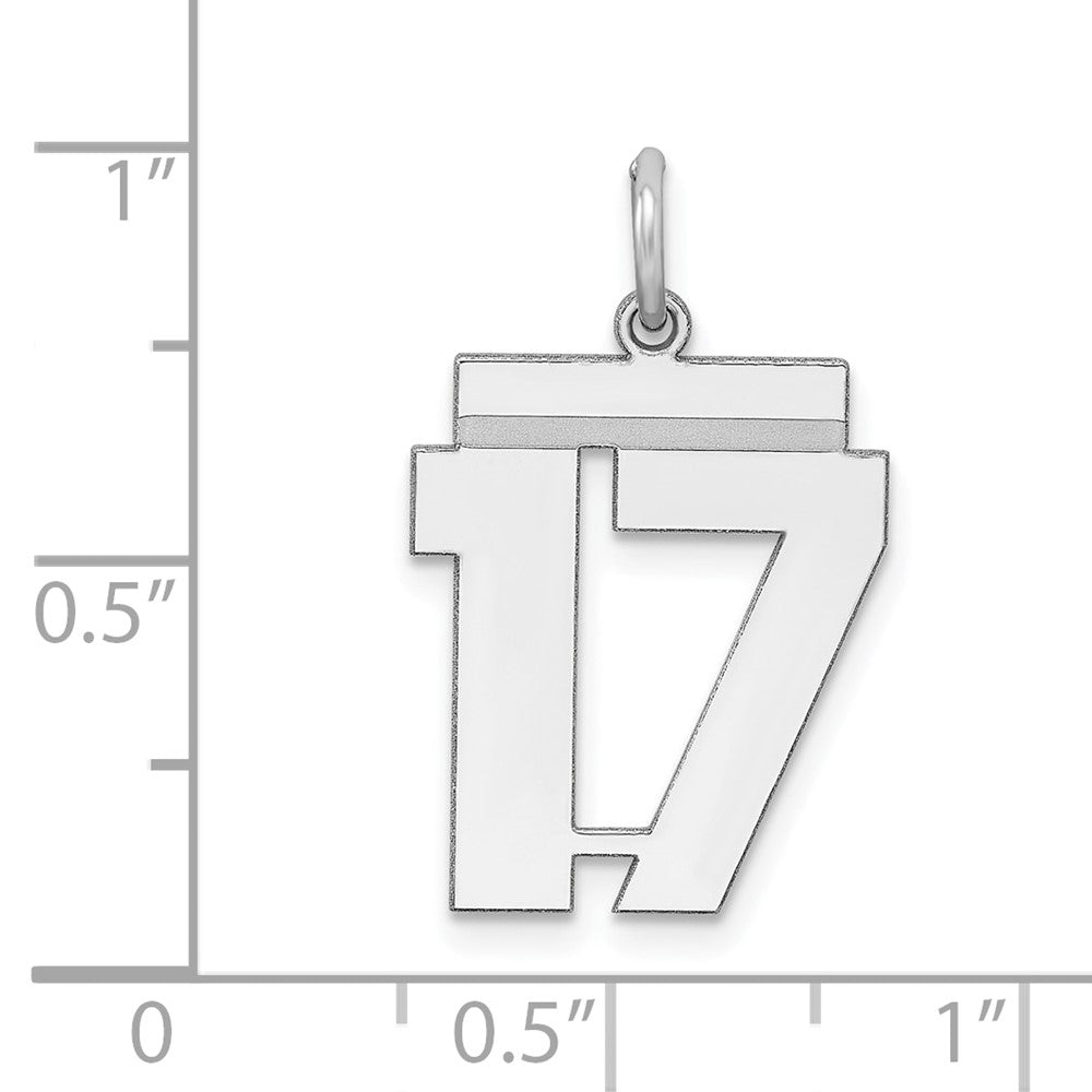 Sterlingsilber Sterlingsilber/silver Rhodiniert Poliert Zahl 17 Charm