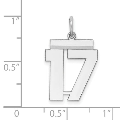 Sterlingsilber Sterlingsilber/silver Rhodiniert Poliert Zahl 17 Charm