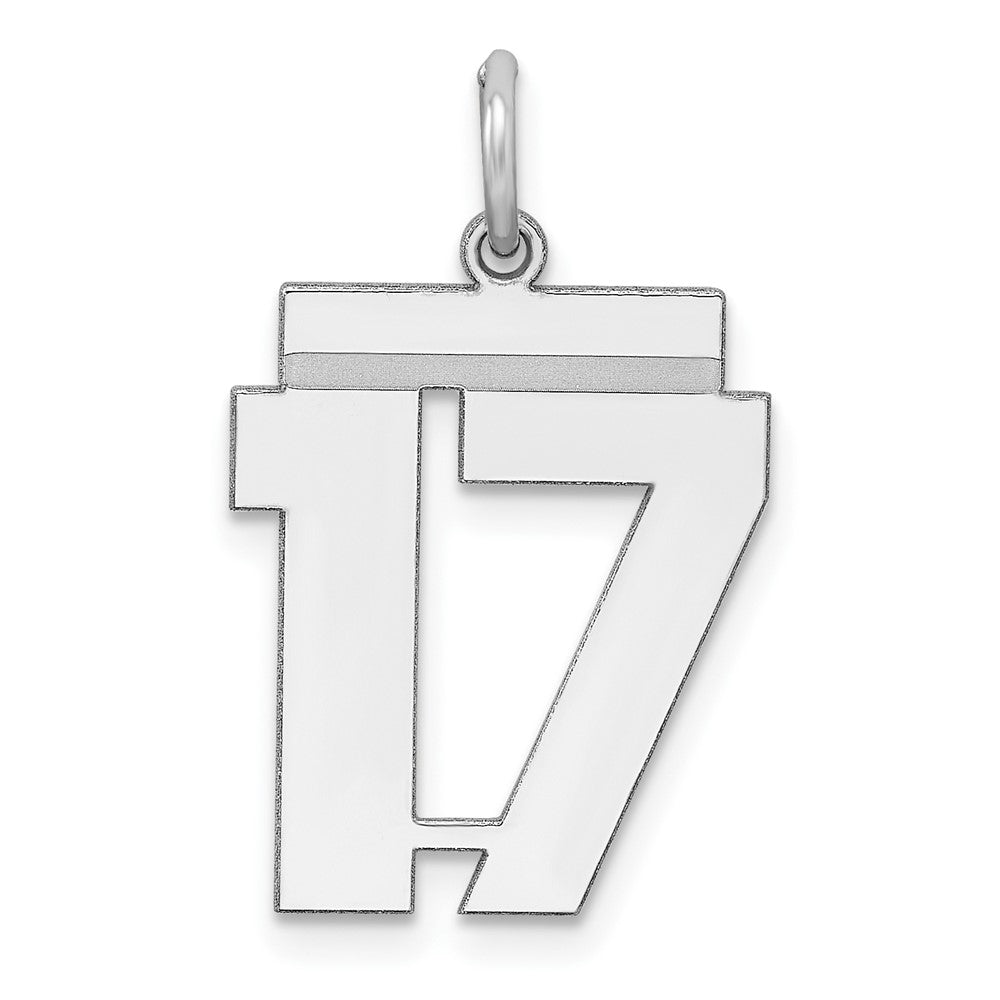 Sterlingsilber Sterlingsilber/silver Rhodiniert Poliert Zahl 17 Charm
