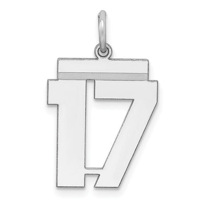 Sterlingsilber Sterlingsilber/silver Rhodiniert Poliert Zahl 17 Charm