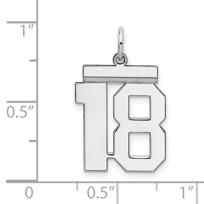 Sterlingsilber Sterlingsilber/silver Rhodiniert Poliert Zahl 18 Charm