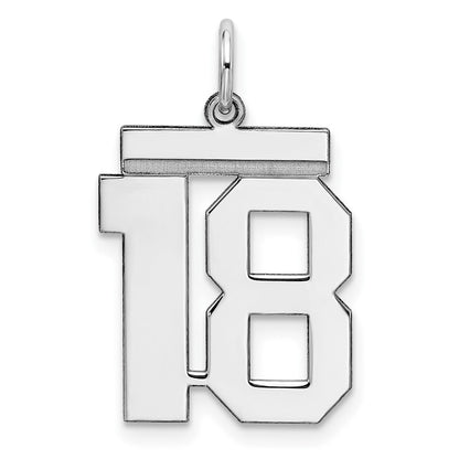 Sterlingsilber Sterlingsilber/silver Rhodiniert Poliert Zahl 18 Charm
