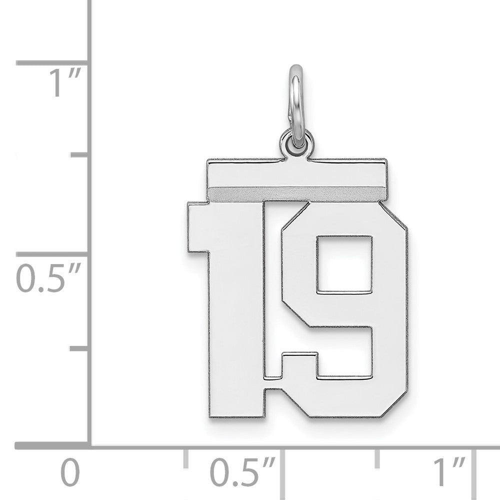 Sterlingsilber Sterlingsilber/silver Rhodiniert Poliert Zahl 19 Charm