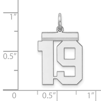 Sterlingsilber Sterlingsilber/silver Rhodiniert Poliert Zahl 19 Charm