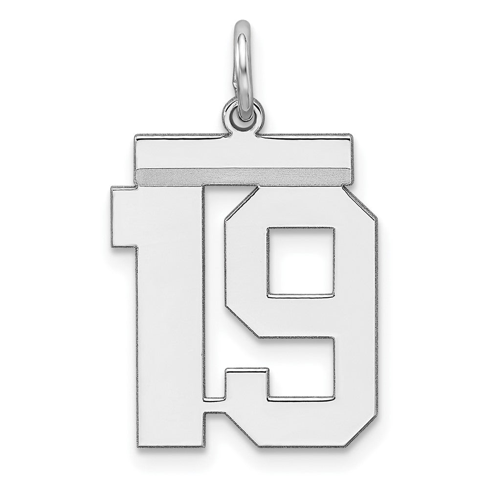 Sterlingsilber Sterlingsilber/silver Rhodiniert Poliert Zahl 19 Charm
