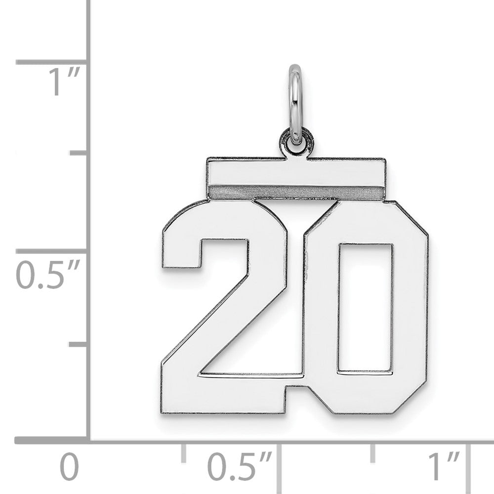 Sterlingsilber Sterlingsilber/silver Rhodiniert Poliert Zahl 20 Charm