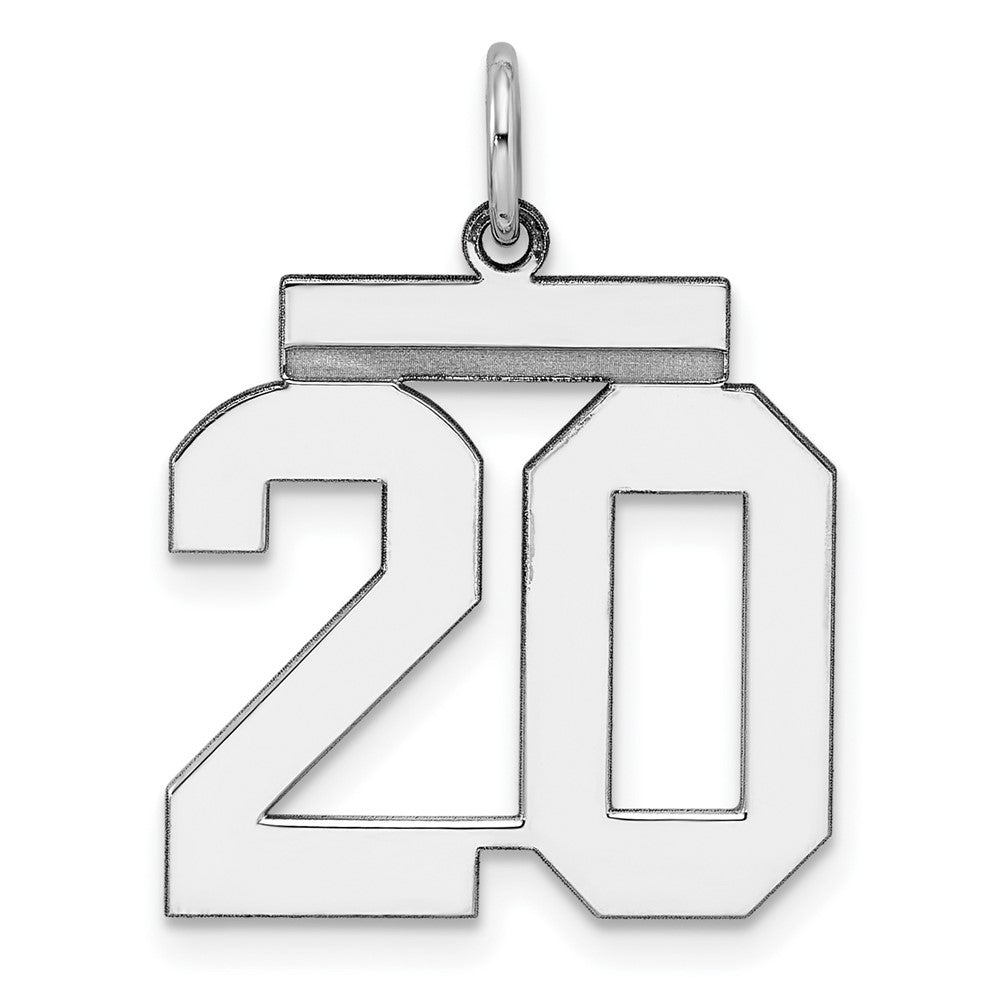 Sterlingsilber Sterlingsilber/silver Rhodiniert Poliert Zahl 20 Charm