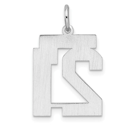 Sterlingsilber Sterlingsilber/silver Rhodiniert Poliert Zahl 21 Charm