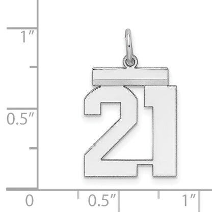 Sterlingsilber Sterlingsilber/silver Rhodiniert Poliert Zahl 21 Charm