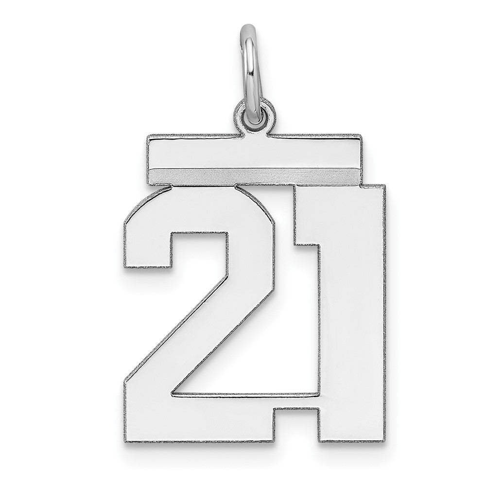 Sterlingsilber Sterlingsilber/silver Rhodiniert Poliert Zahl 21 Charm