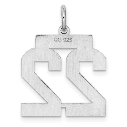 Sterlingsilber Sterlingsilber/silver Rhodiniert Poliert Zahl 22 Charm