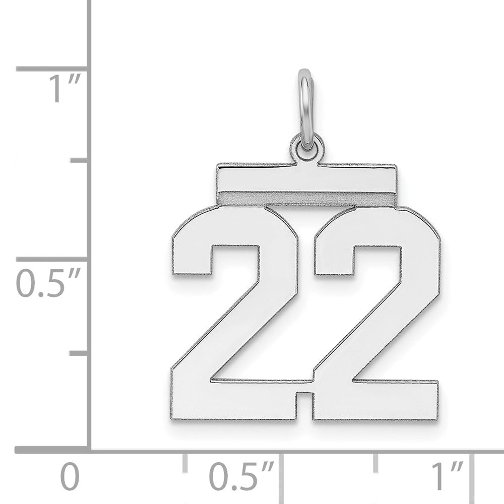 Sterlingsilber Sterlingsilber/silver Rhodiniert Poliert Zahl 22 Charm