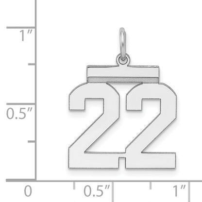 Sterlingsilber Sterlingsilber/silver Rhodiniert Poliert Zahl 22 Charm
