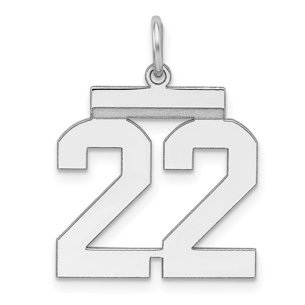Sterlingsilber Sterlingsilber/silver Rhodiniert Poliert Zahl 22 Charm