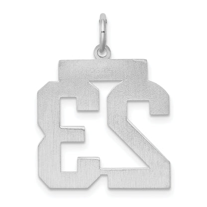 Sterlingsilber Silber/rhodiniert Poliert Zahl 23 Charm