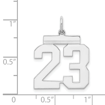 Sterlingsilber Silber/rhodiniert Poliert Zahl 23 Charm