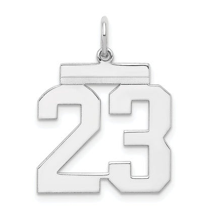 Sterlingsilber Silber/rhodiniert Poliert Zahl 23 Charm