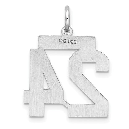Sterlingsilber Sterlingsilber/silver Rhodiniert Poliert Zahl 24 Charm