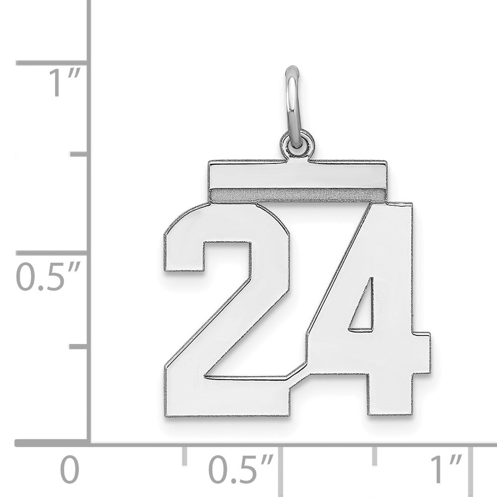Sterlingsilber Sterlingsilber/silver Rhodiniert Poliert Zahl 24 Charm