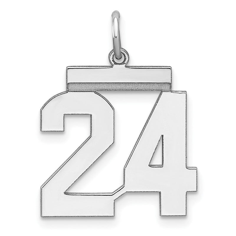 Sterlingsilber Sterlingsilber/silver Rhodiniert Poliert Zahl 24 Charm