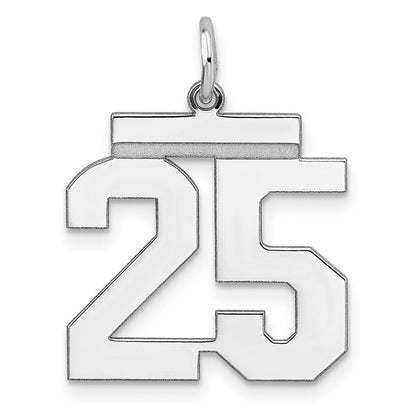 Sterlingsilber Sterlingsilber/silver Rhodiniert Poliert Zahl 25 Charm