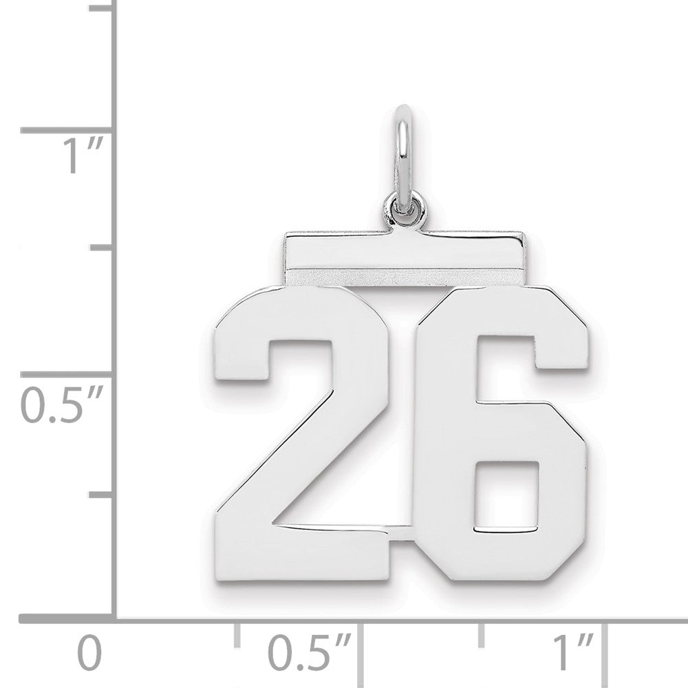 Sterlingsilber Sterlingsilber/silver Rhodiniert Poliert Zahl 26 Charm