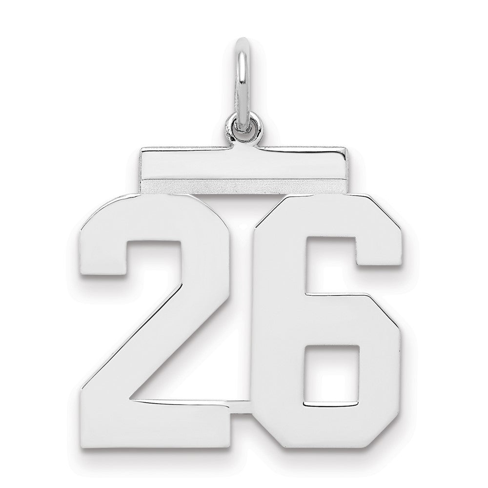 Sterlingsilber Sterlingsilber/silver Rhodiniert Poliert Zahl 26 Charm