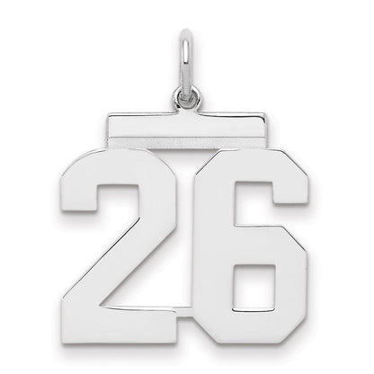 Sterlingsilber Sterlingsilber/silver Rhodiniert Poliert Zahl 26 Charm