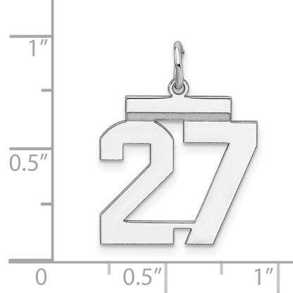 Sterlingsilber Sterlingsilber/silver Rhodiniert Poliert Zahl 27 Charm
