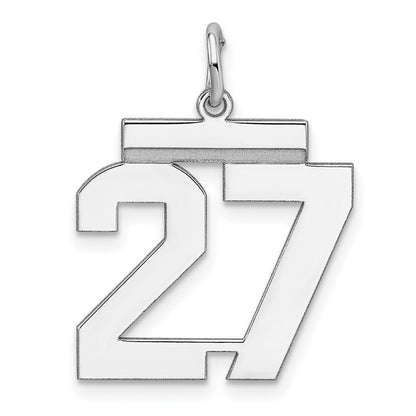 Sterlingsilber Sterlingsilber/silver Rhodiniert Poliert Zahl 27 Charm