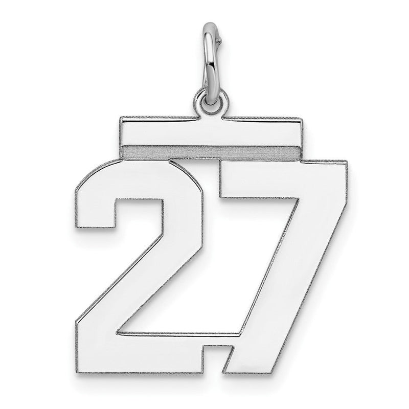 Sterlingsilber Sterlingsilber/silver Rhodiniert Poliert Zahl 27 Charm