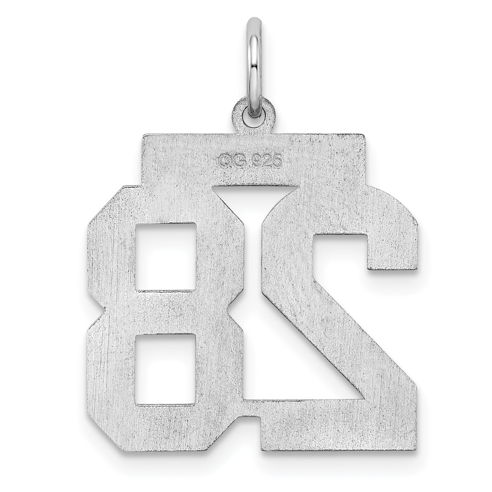 Sterlingsilber Sterlingsilber/silver Rhodiniert Poliert Zahl 28 Charm