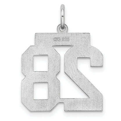 Sterlingsilber Sterlingsilber/silver Rhodiniert Poliert Zahl 28 Charm