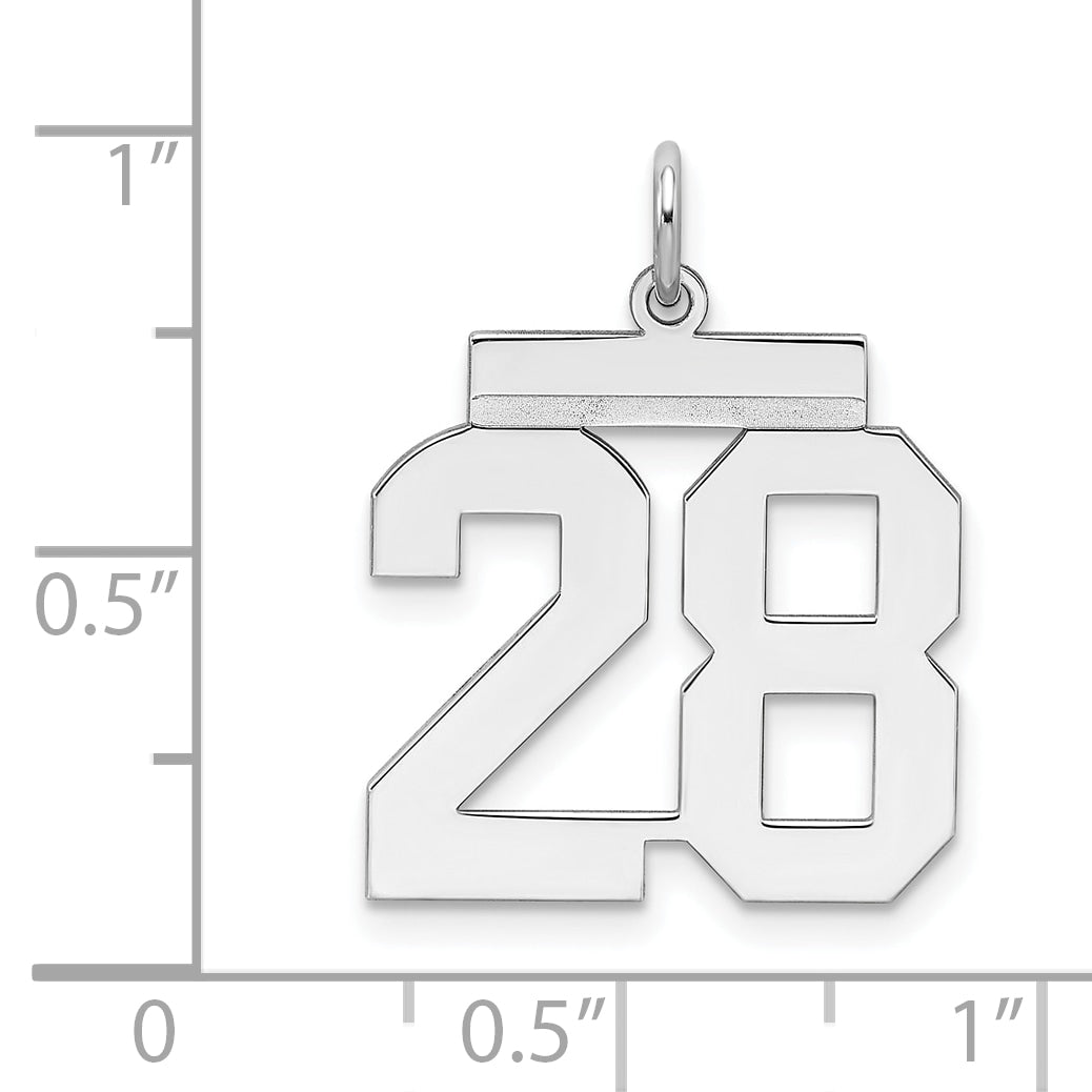 Sterlingsilber Sterlingsilber/silver Rhodiniert Poliert Zahl 28 Charm
