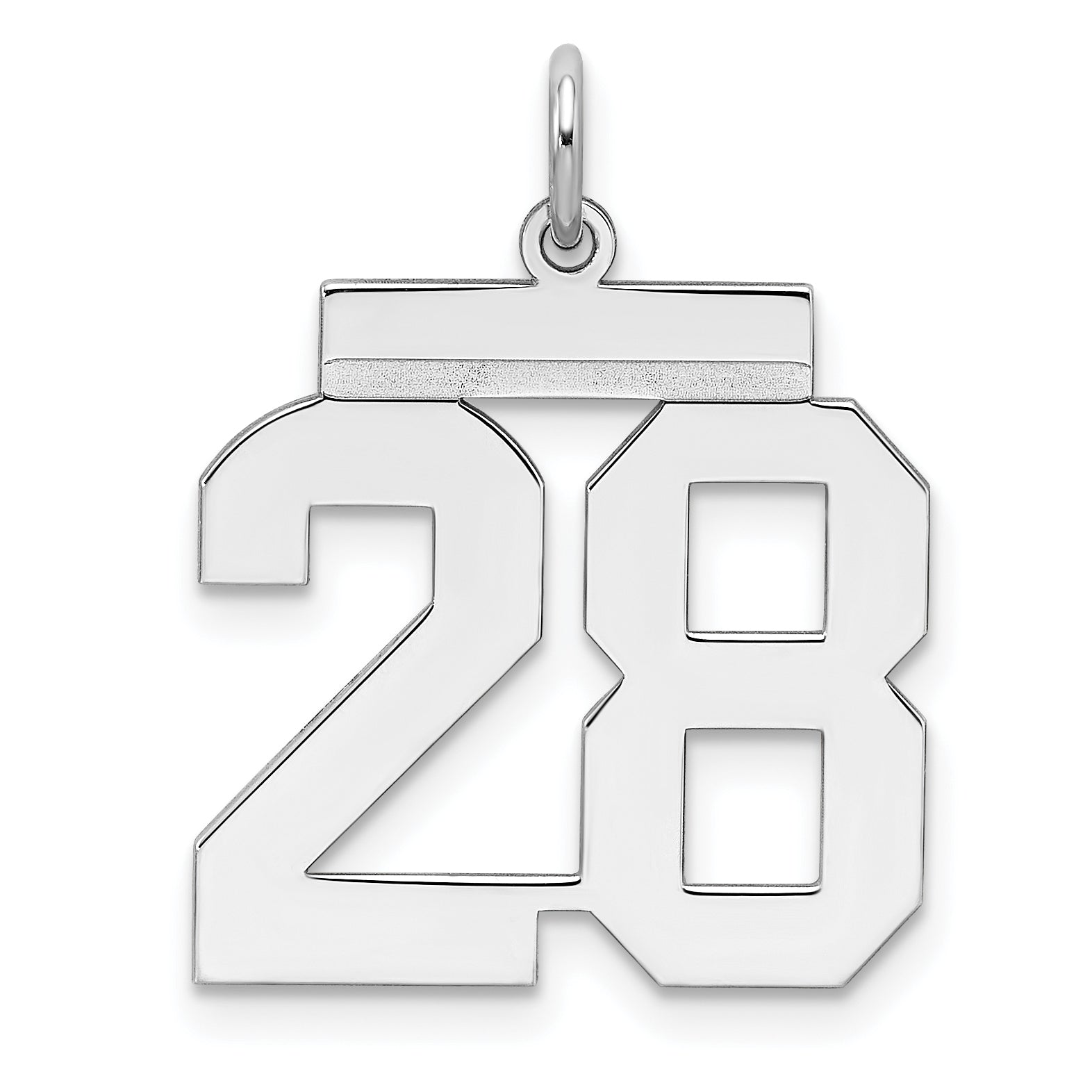 Sterlingsilber Sterlingsilber/silver Rhodiniert Poliert Zahl 28 Charm