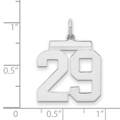 Sterlingsilber Sterlingsilber/silver Rhodiniert Poliert Zahl 29 Charm