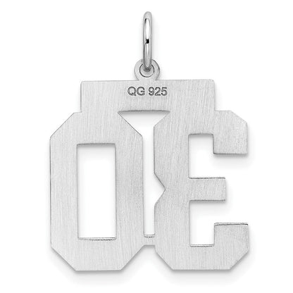 Sterlingsilber Sterlingsilber/silver Rhodiniert Poliert Zahl 30 Charm