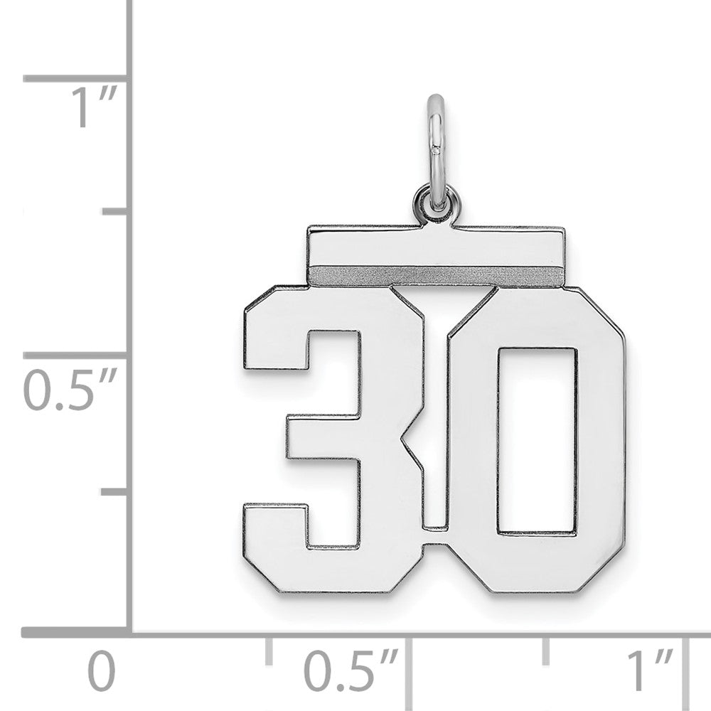 Sterlingsilber Sterlingsilber/silver Rhodiniert Poliert Zahl 30 Charm
