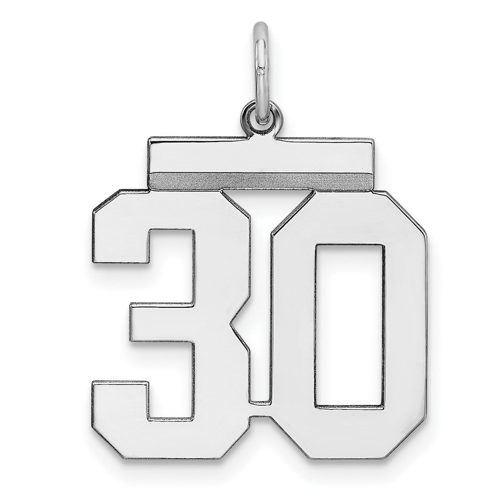 Sterlingsilber Sterlingsilber/silver Rhodiniert Poliert Zahl 30 Charm