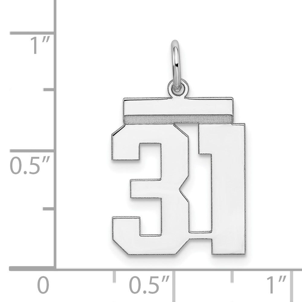 Sterlingsilber Sterlingsilber/silver Rhodiniert Poliert Zahl 31 Charm