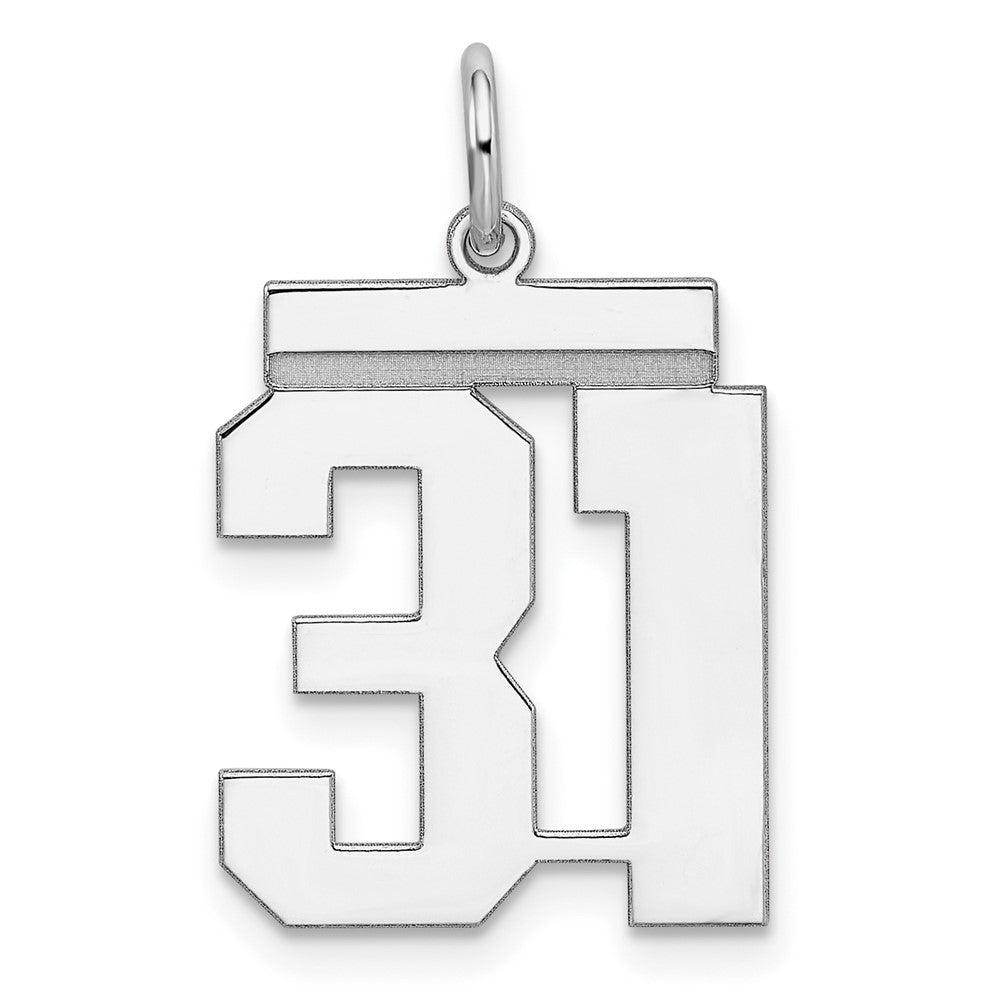 Sterlingsilber Sterlingsilber/silver Rhodiniert Poliert Zahl 31 Charm