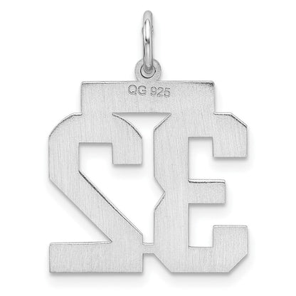 Sterlingsilber Sterlingsilber/silver Rhodiniert Poliert Zahl 32 Charm