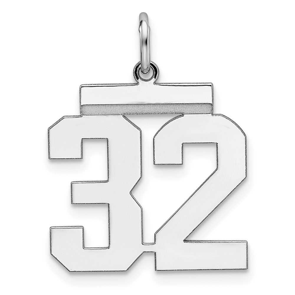 Sterlingsilber Sterlingsilber/silver Rhodiniert Poliert Zahl 32 Charm